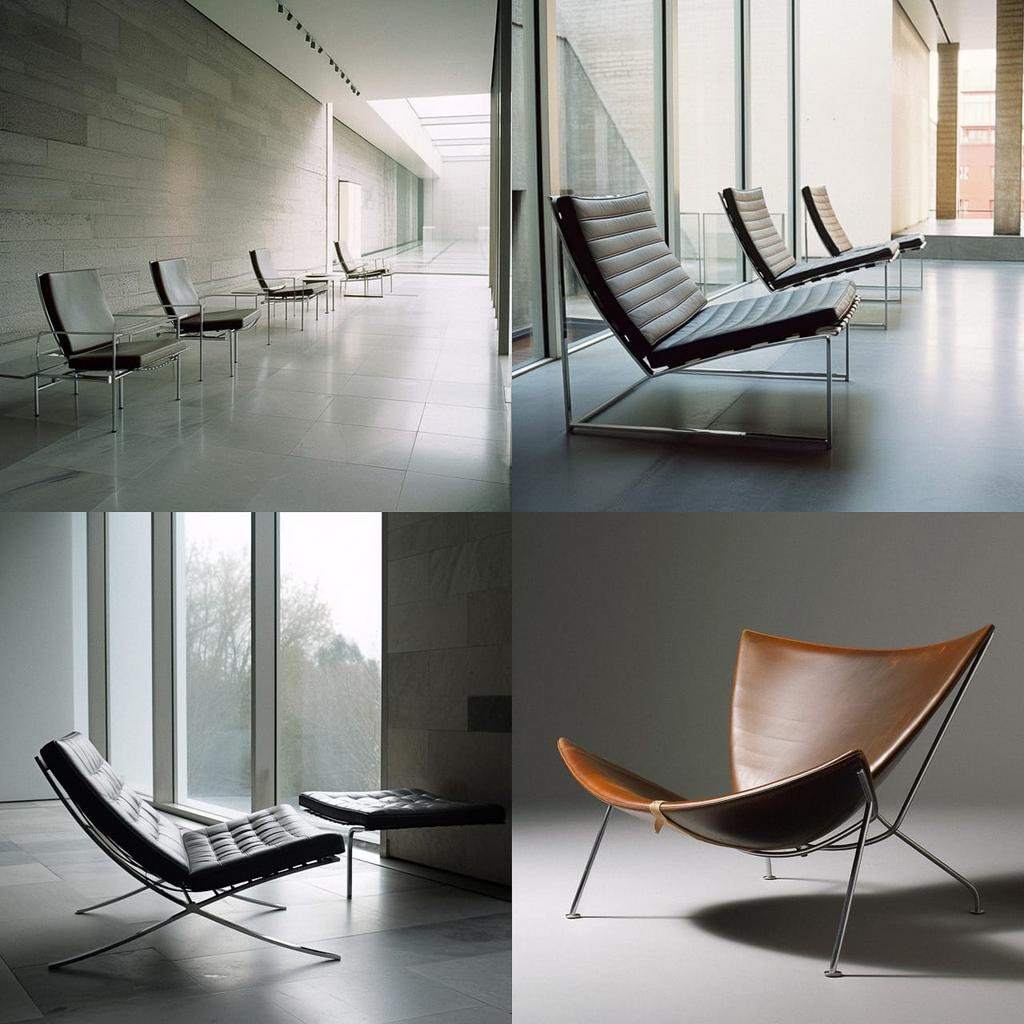 Poul Kjaerholm style, Midjourney V5, render 1 of 4