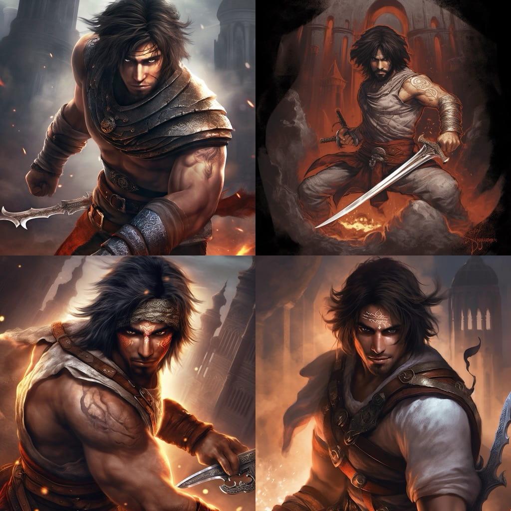 Prince of Persia style, Midjourney V5, render 1 of 4
