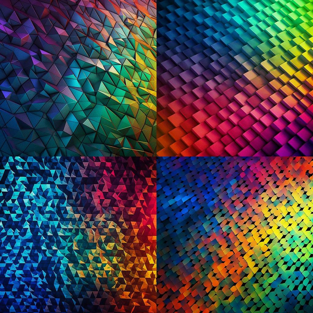 Prismatic texture style, Midjourney V5, render 1 of 4