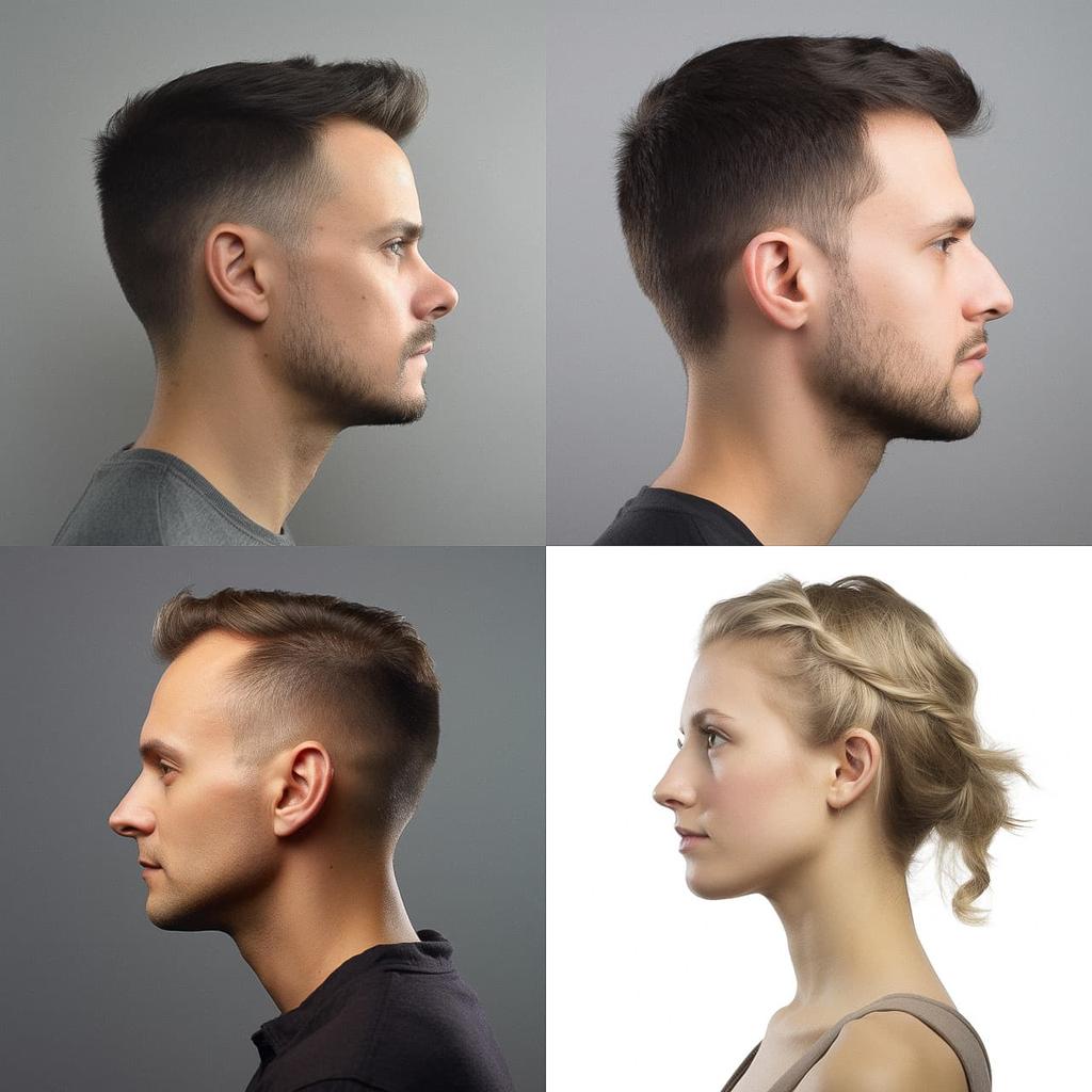 Profile view style, Midjourney V5, render 1 of 4