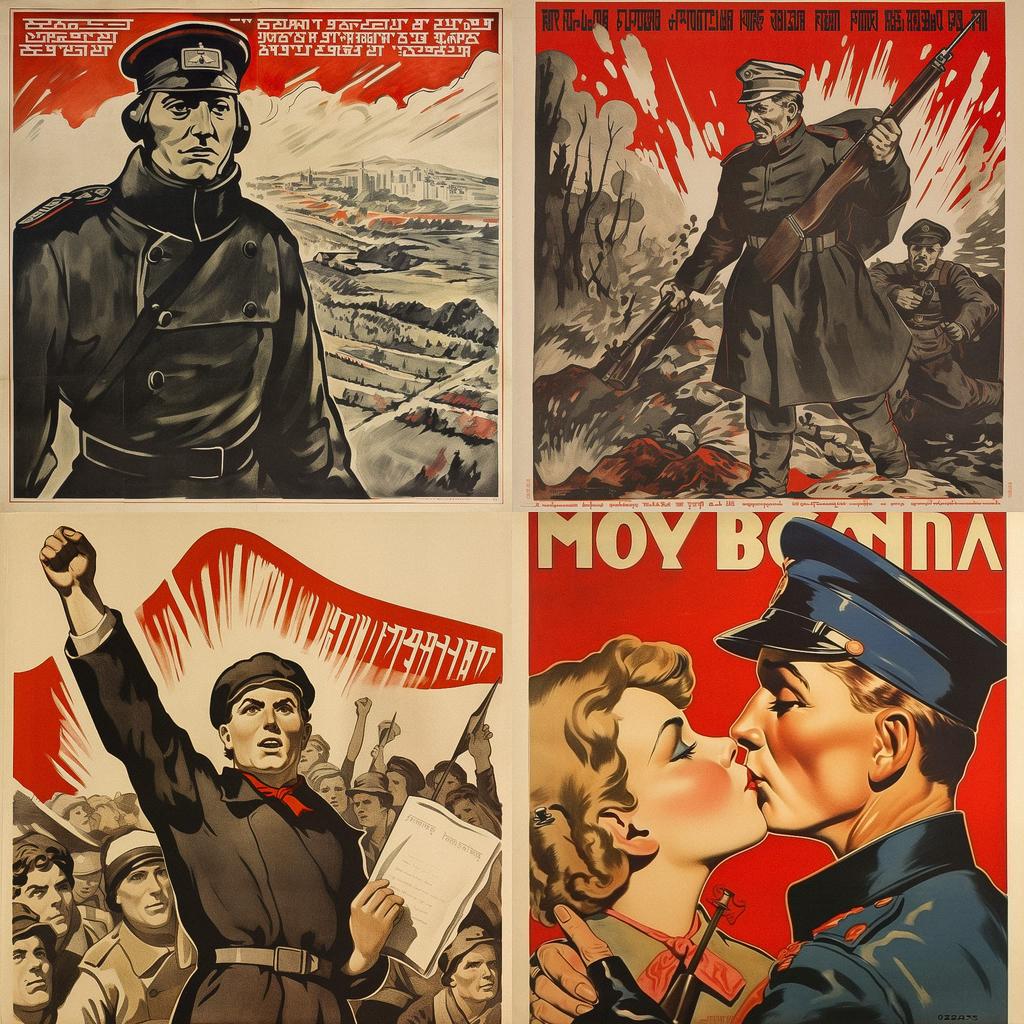 Propaganda art style, Midjourney V5, render 1 of 4