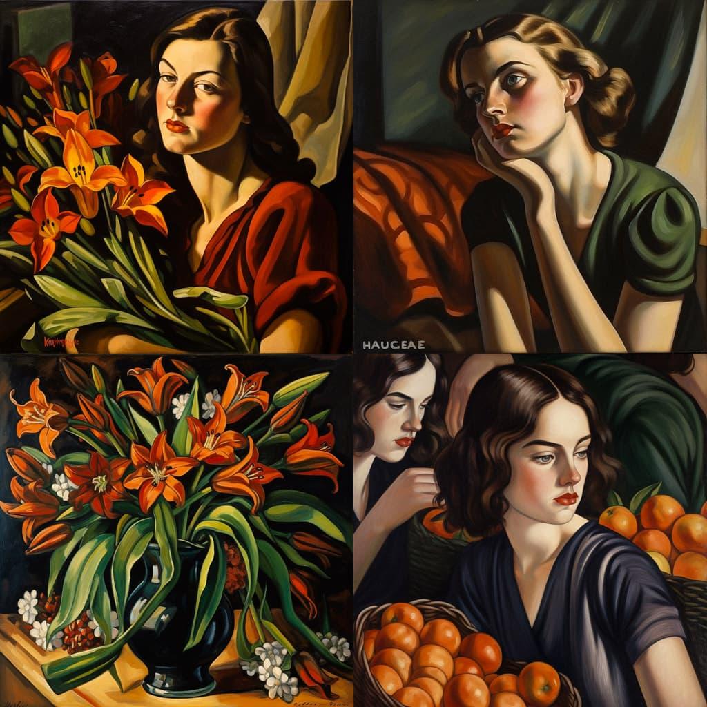 Prudence Heward style, Midjourney V5, render 1 of 4