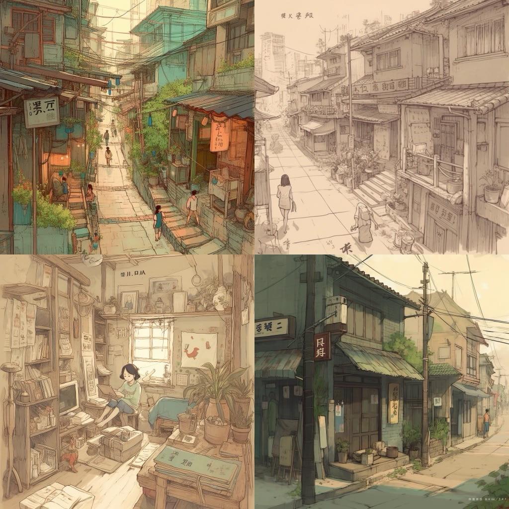 Puuung style, Midjourney V5, render 1 of 4
