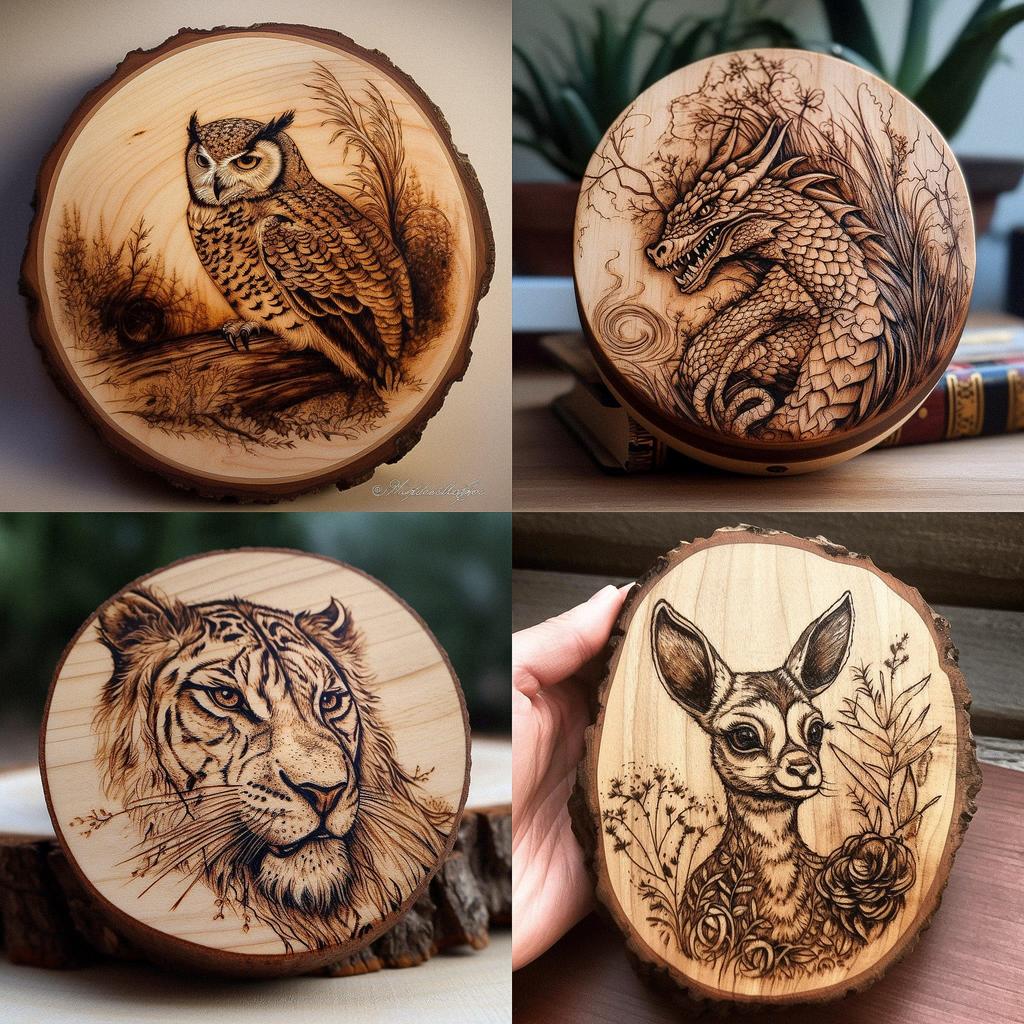 Pyrography style, Midjourney V5, render 1 of 4