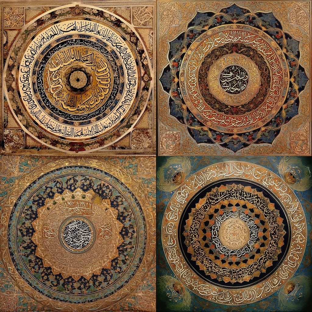 Quranic art style, Midjourney V5, render 1 of 4