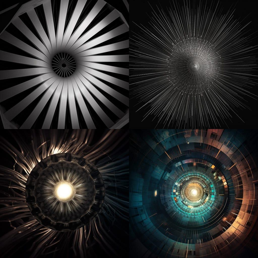 Radial composition style, Midjourney V5, render 1 of 4