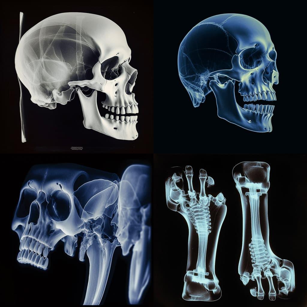 Radiographic image style, Midjourney V5, render 1 of 4