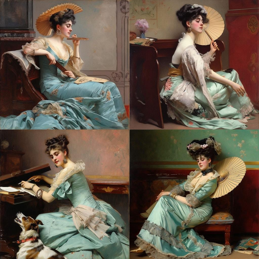 Raimundo de Madrazo y Garreta style, Midjourney V5, render 1 of 4