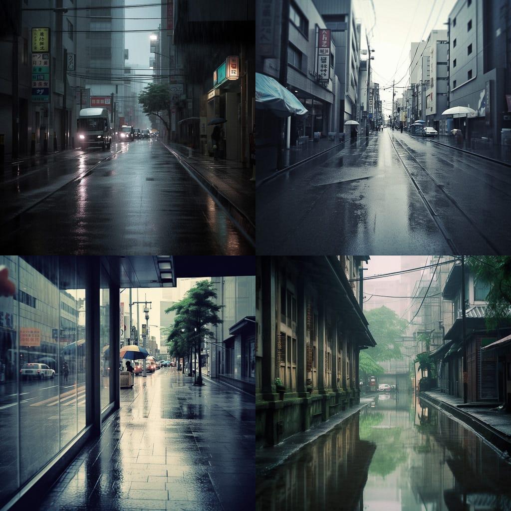 Rainy style, Midjourney V5, render 1 of 4