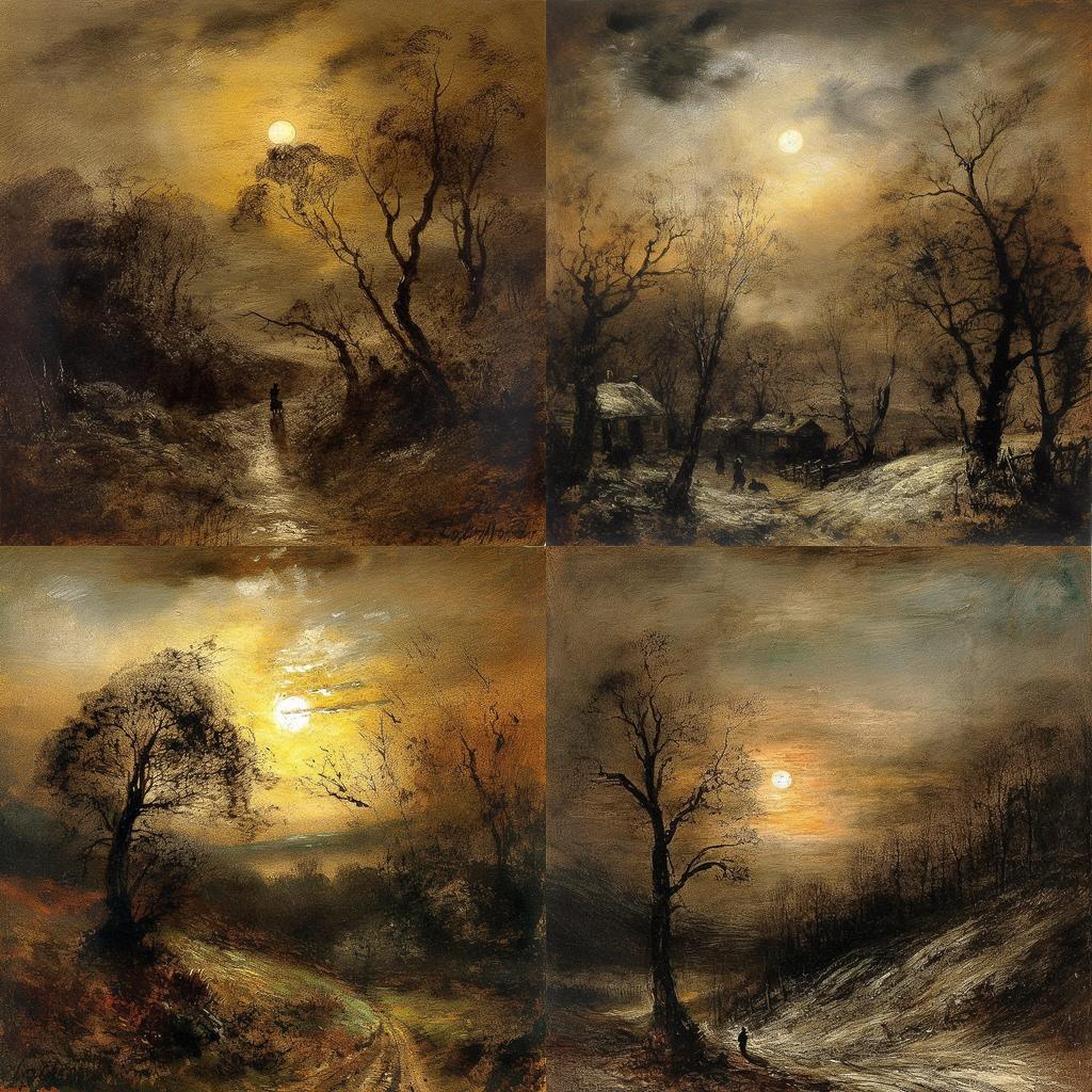 Ralph Blakelock style, Midjourney V5, render 1 of 4
