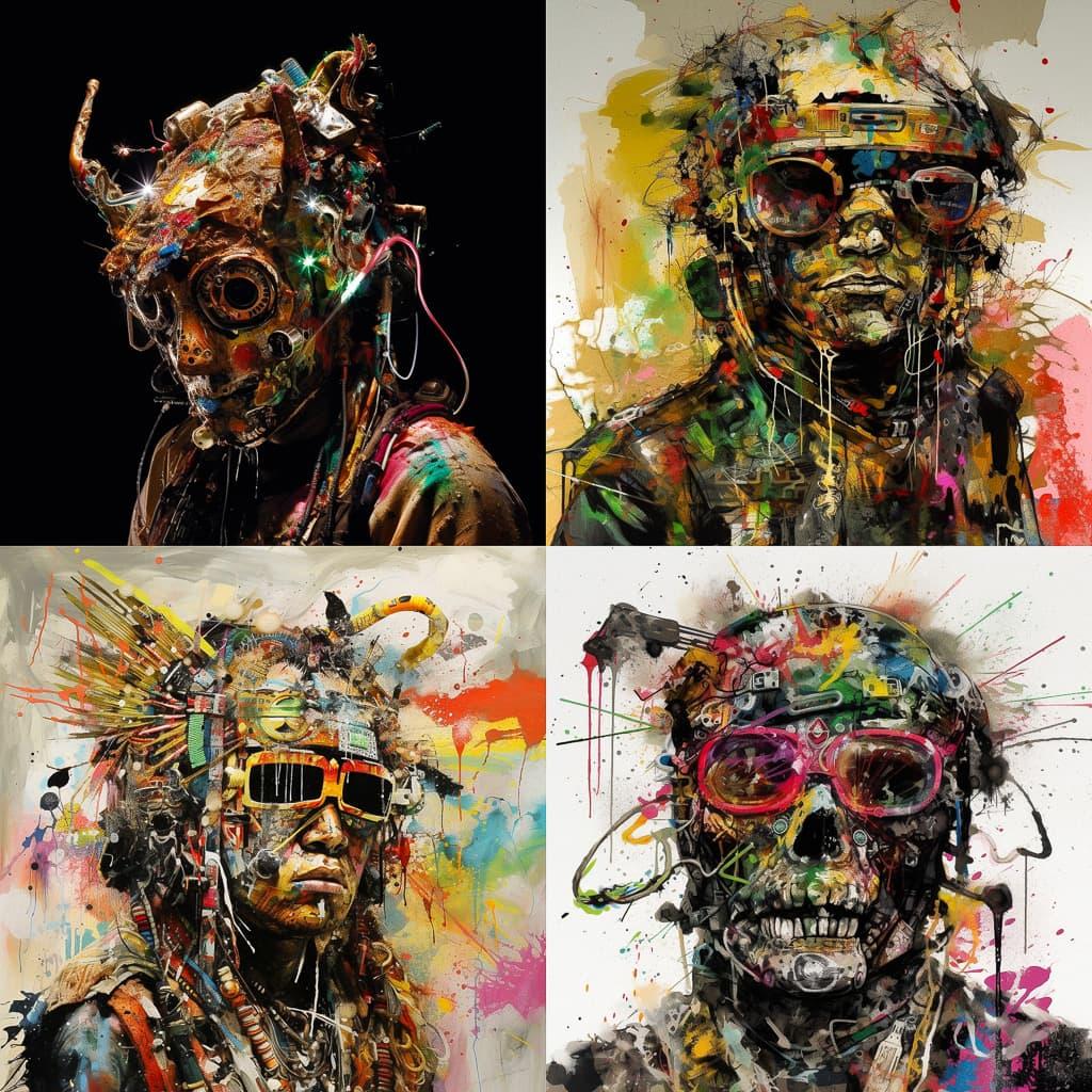 Rammellzee style, Midjourney V5, render 1 of 4