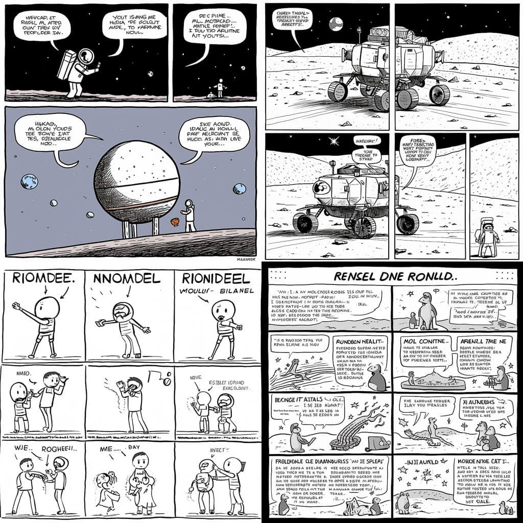 Randall Munroe style, Midjourney V5, render 1 of 4