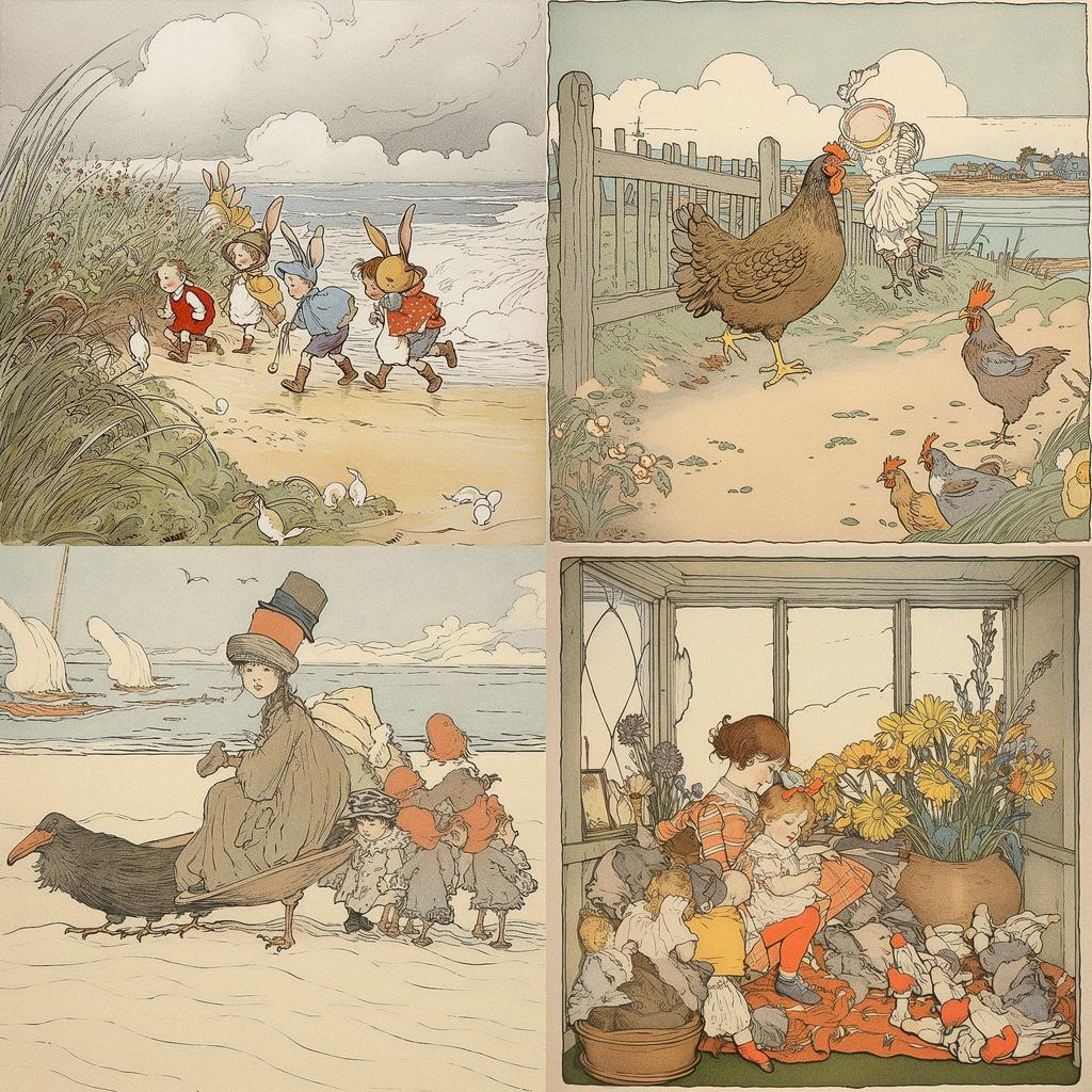 Randolph Caldecott style, Midjourney V5, render 1 of 4