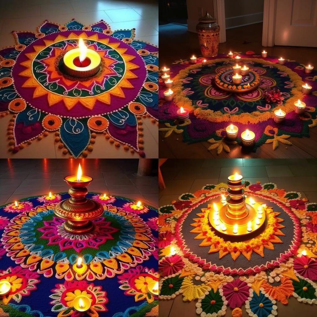 Rangoli style, Midjourney V5, render 1 of 4