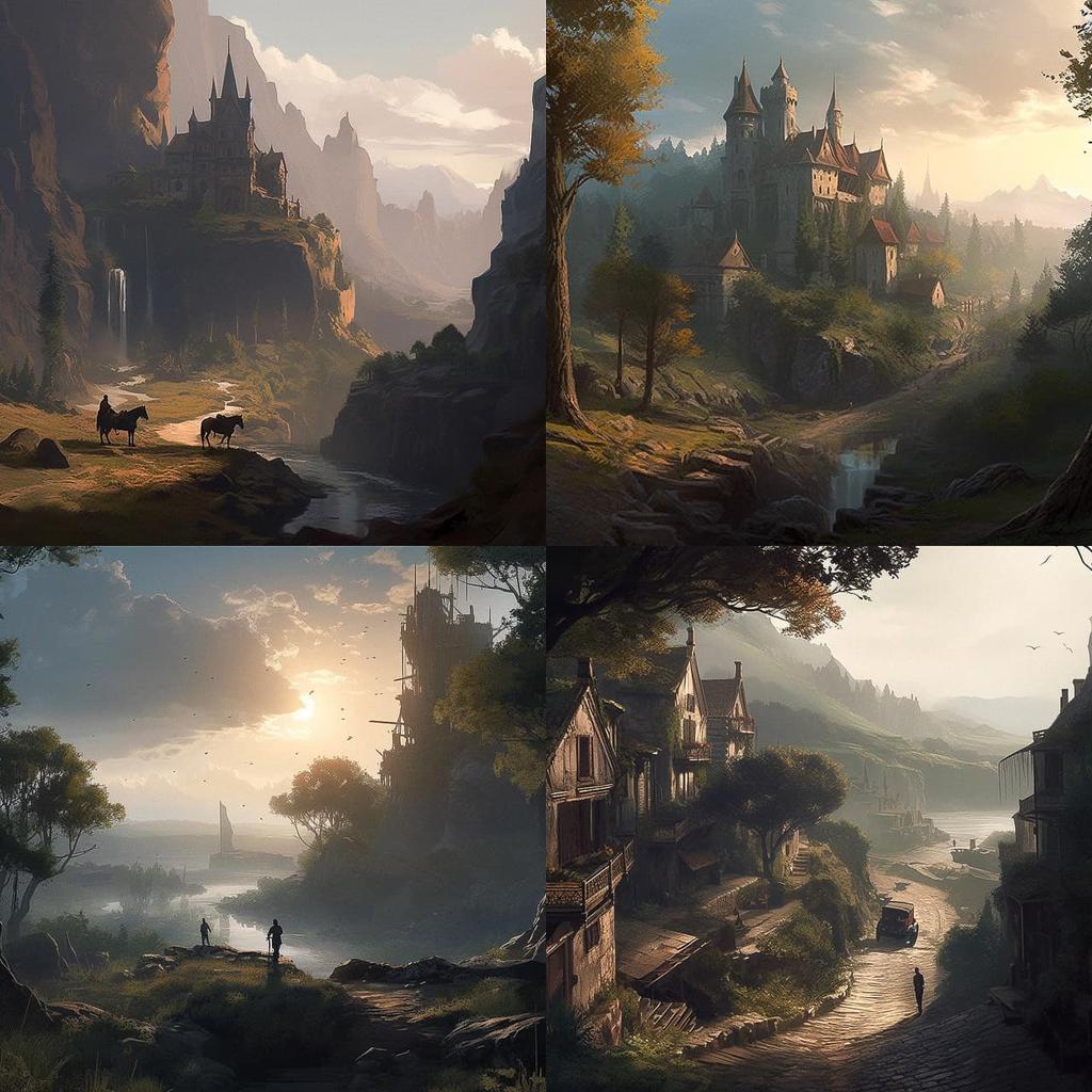 Raphael Lacoste style, Midjourney V5, render 1 of 4