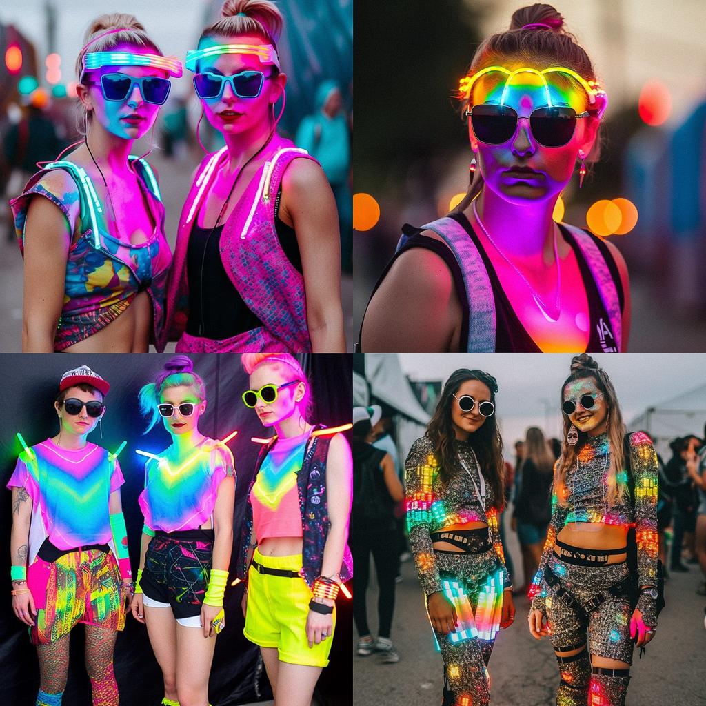 Rave fashion style, Midjourney V5, render 1 of 4