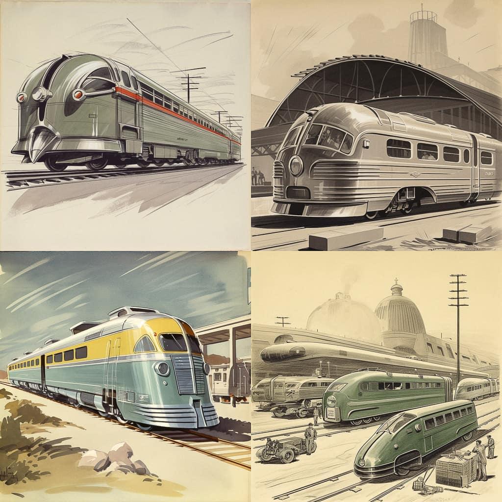 Raymond Loewy style, Midjourney V5, render 1 of 4