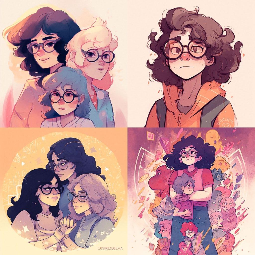 Rebecca Sugar style, Midjourney V5, render 1 of 4