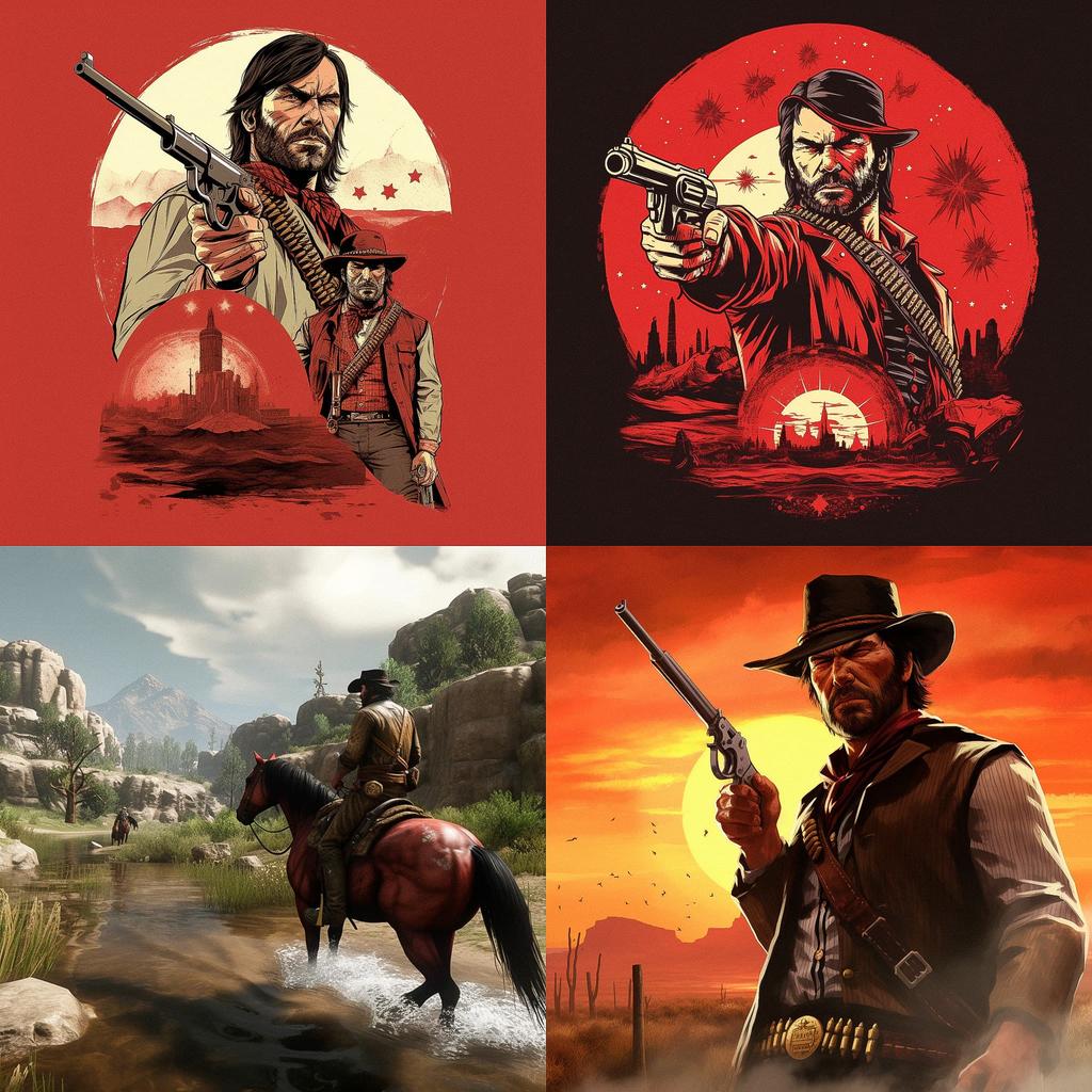 Red Dead Redemption style, Midjourney V5, render 1 of 4
