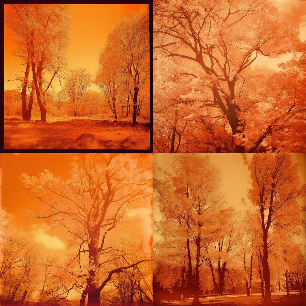 Redscale print style, Midjourney V5, render 1 of 4