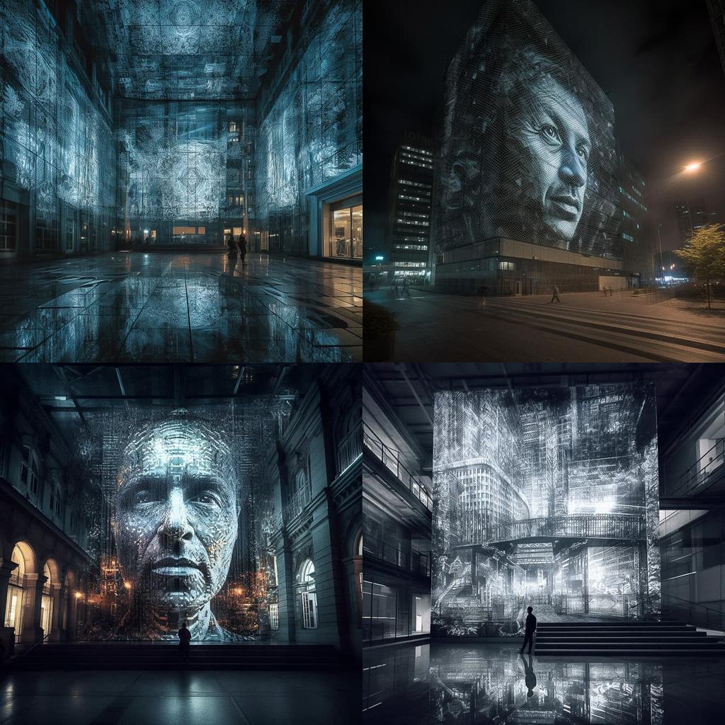 Refik Anadol style, Midjourney V5, render 1 of 4
