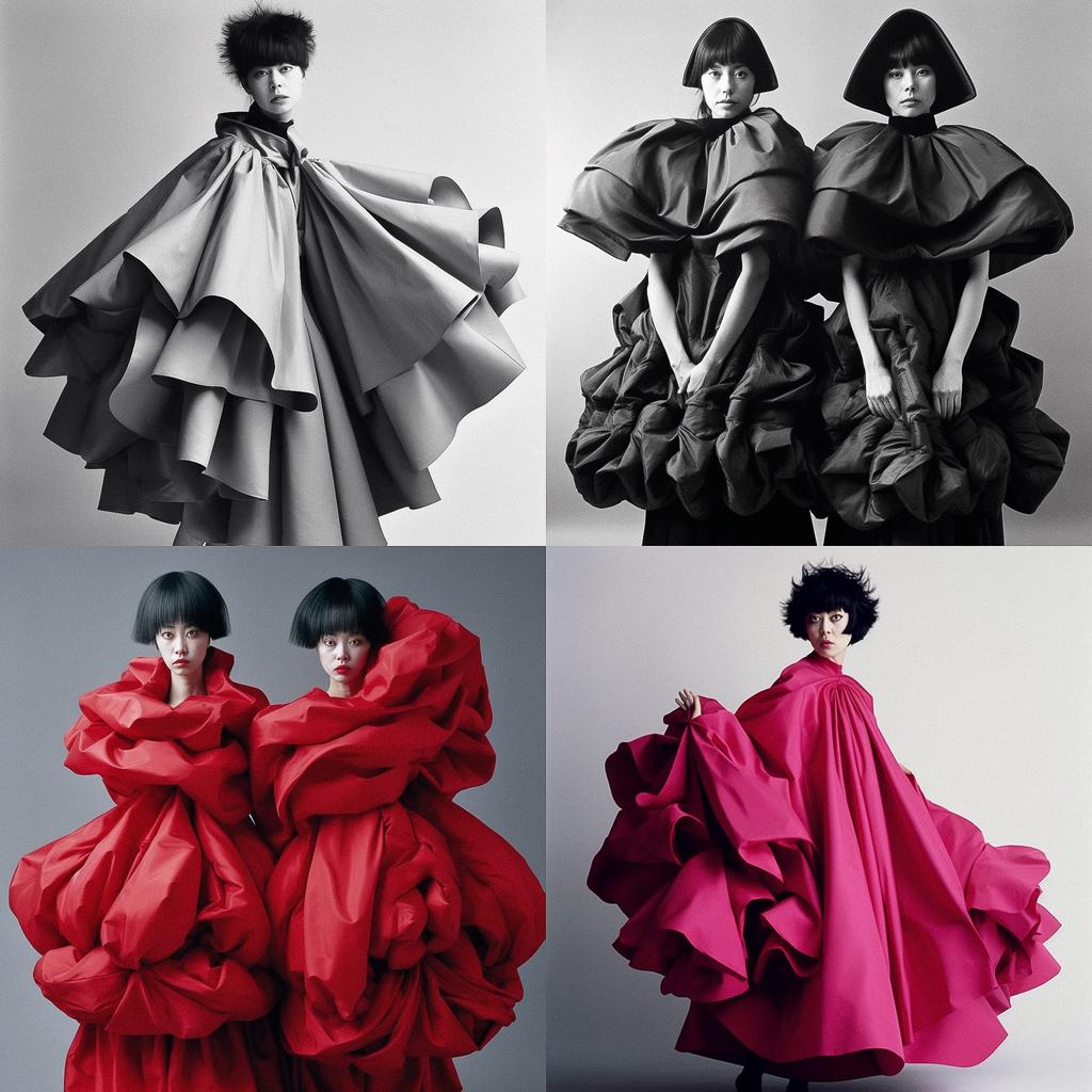 Rei Kawakubo style, Midjourney V5, render 1 of 4