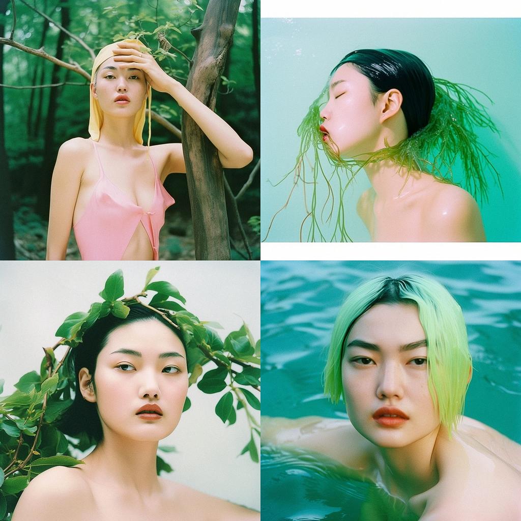 Ren Hang style, Midjourney V5, render 1 of 4