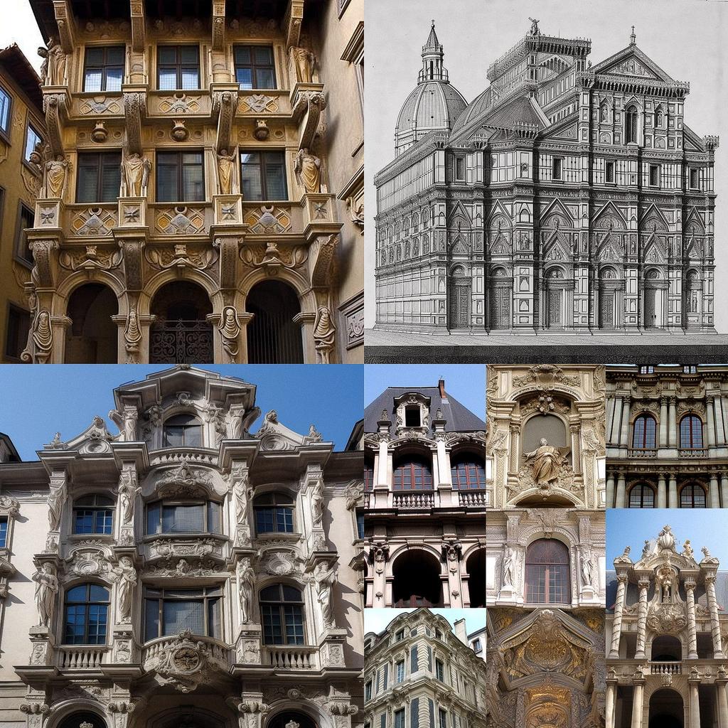 Renaissance architecture style, Midjourney V5, render 1 of 4