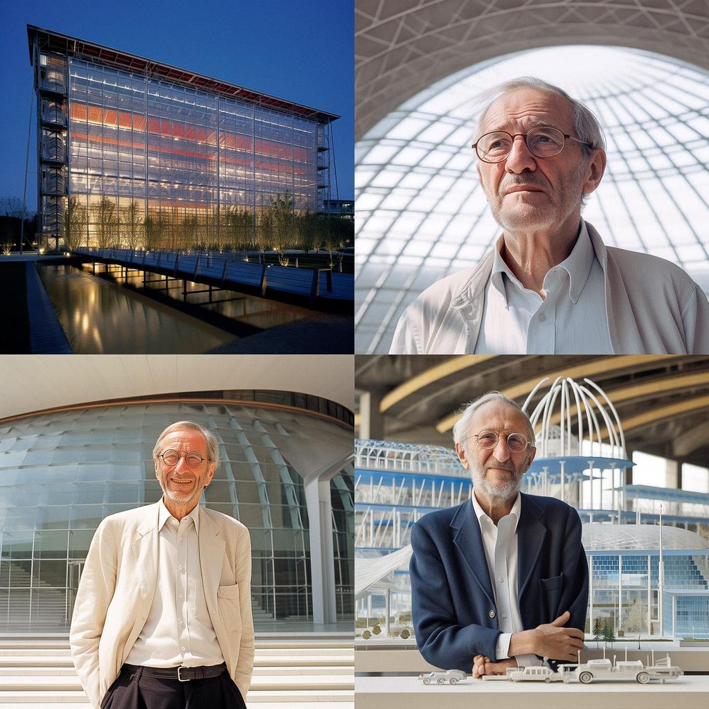 Renzo Piano style, Midjourney V5, render 1 of 4