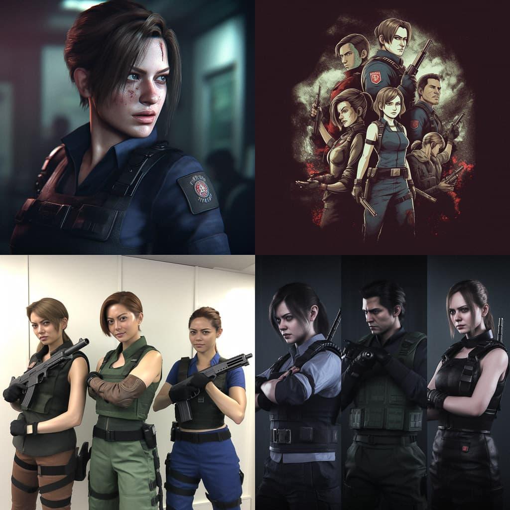 Resident Evil style, Midjourney V5, render 1 of 4