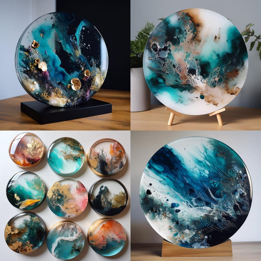 Resin art style, Midjourney V5, render 1 of 4