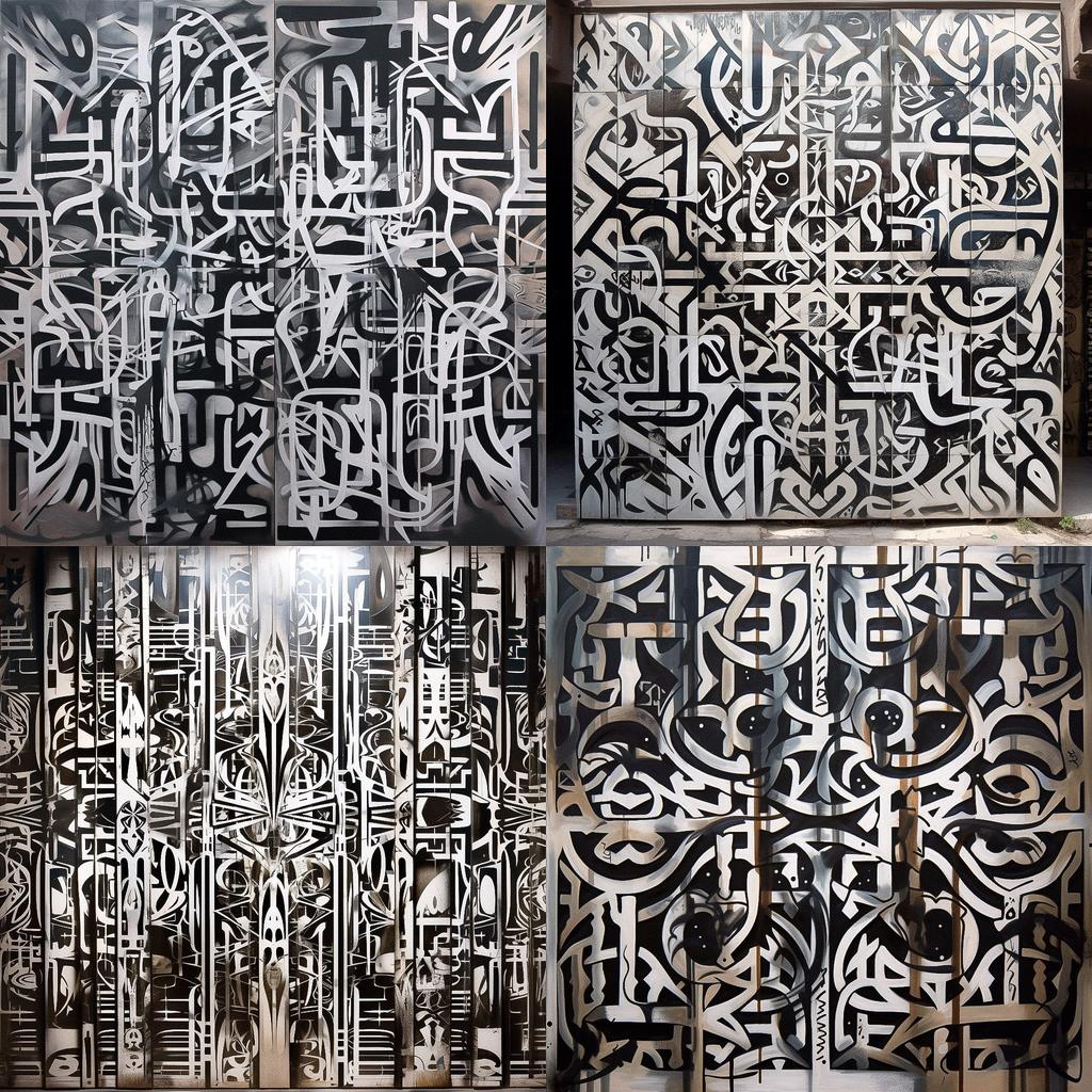 Retna style, Midjourney V5, render 1 of 4