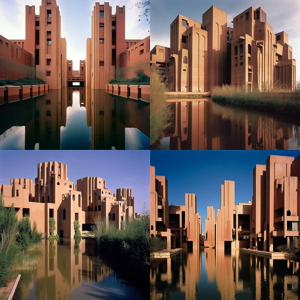 Ricardo Bofill style, Midjourney V5, render 1 of 4