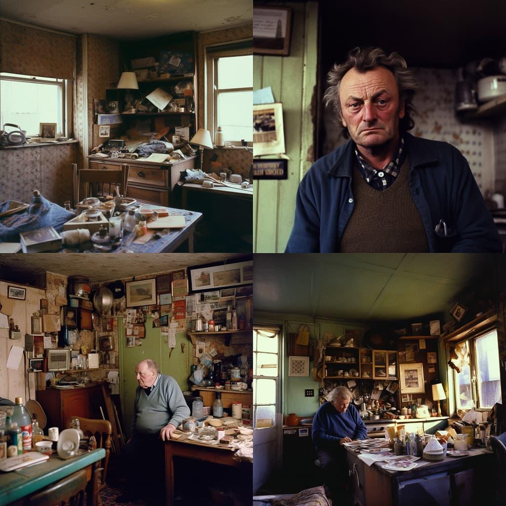 Richard Billingham style, Midjourney V5, render 1 of 4