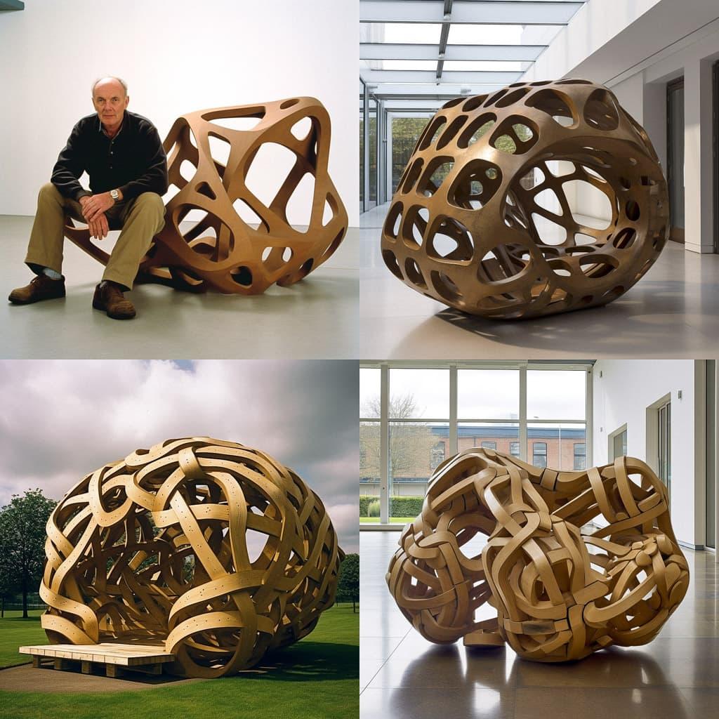 Richard Deacon style, Midjourney V5, render 1 of 4