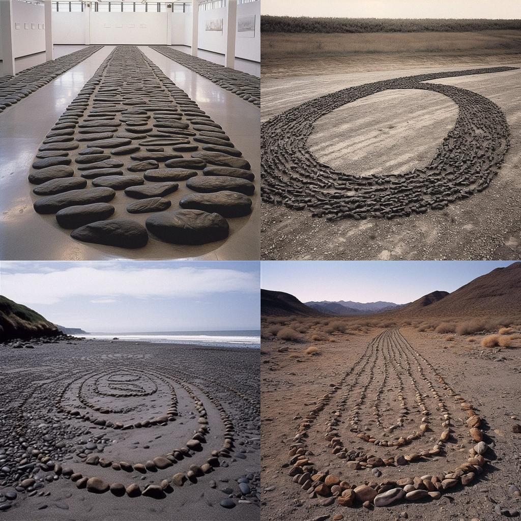 Richard Long style, Midjourney V5, render 1 of 4