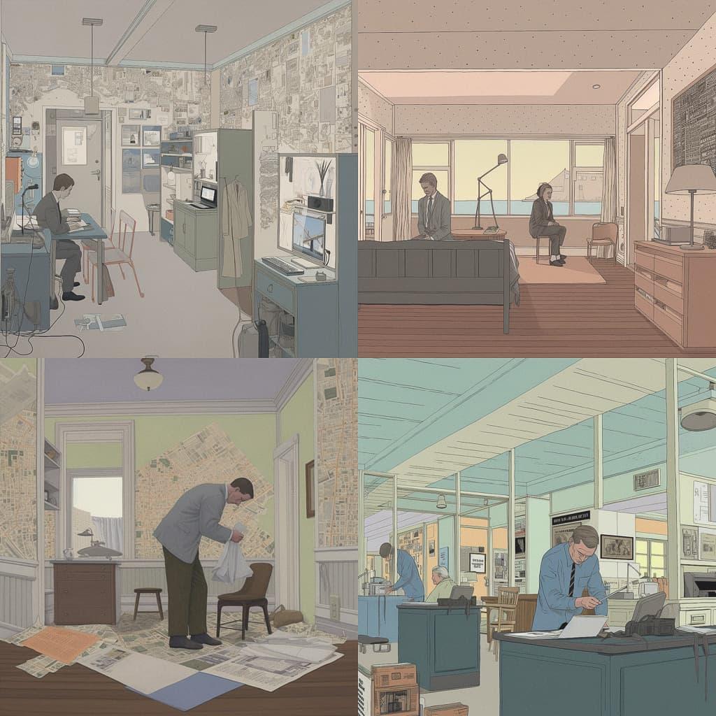 Richard McGuire style, Midjourney V5, render 1 of 4