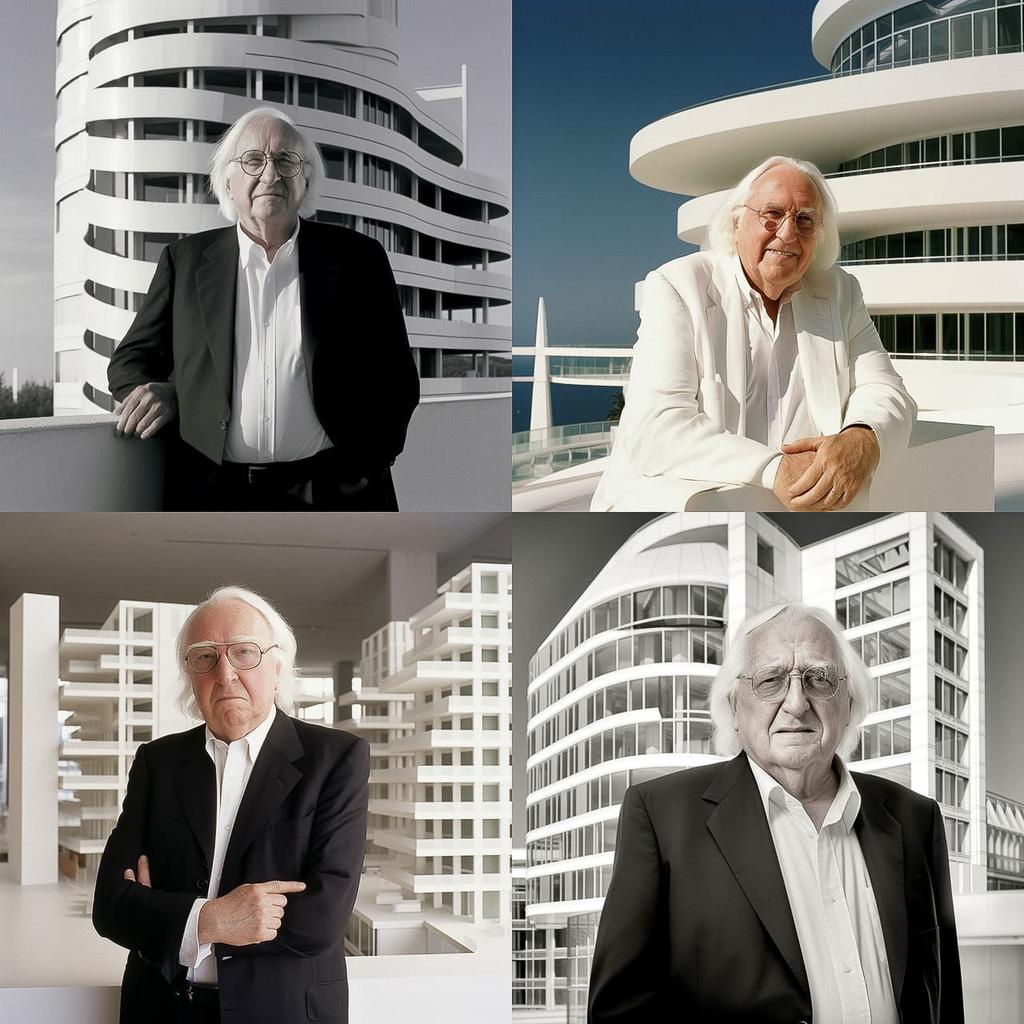 Richard Meier style, Midjourney V5, render 1 of 4
