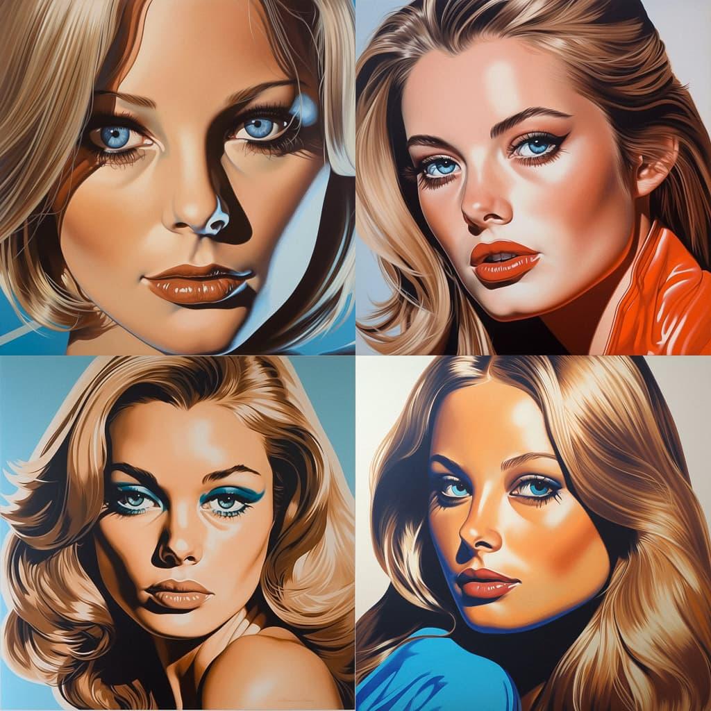 Richard Phillips style, Midjourney V5, render 1 of 4