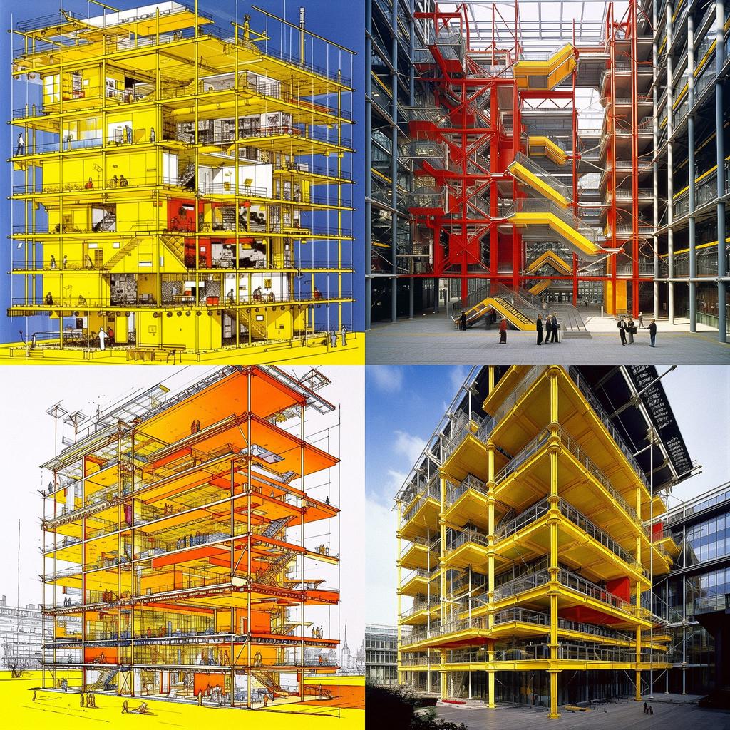 Richard Rogers style, Midjourney V5, render 1 of 4