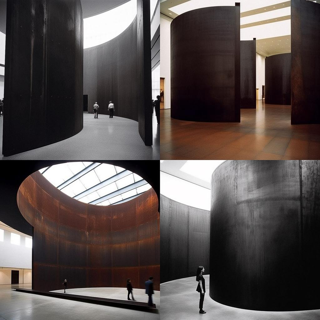 Richard Serra style, Midjourney V5, render 1 of 4