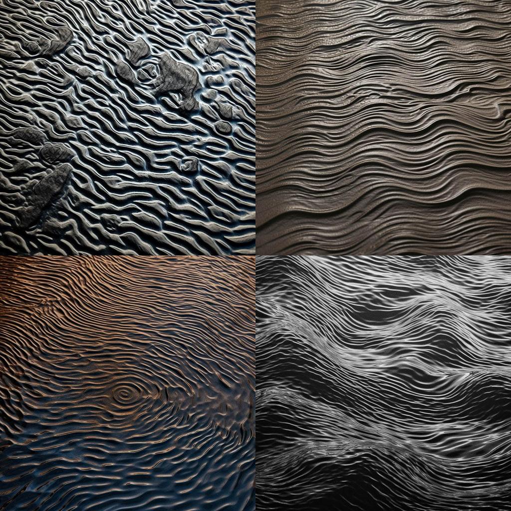 Rippled texture style, Midjourney V5, render 1 of 4