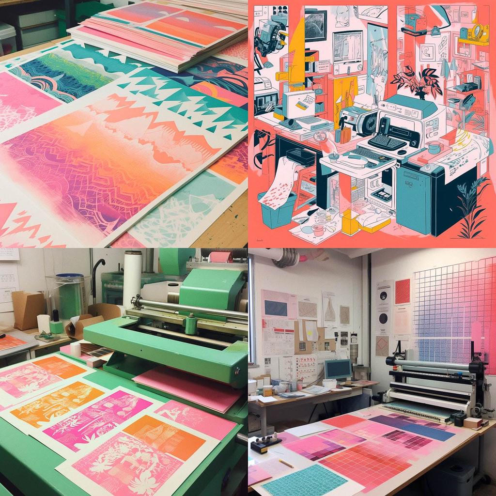 Risograph style, Midjourney V5, render 1 of 4
