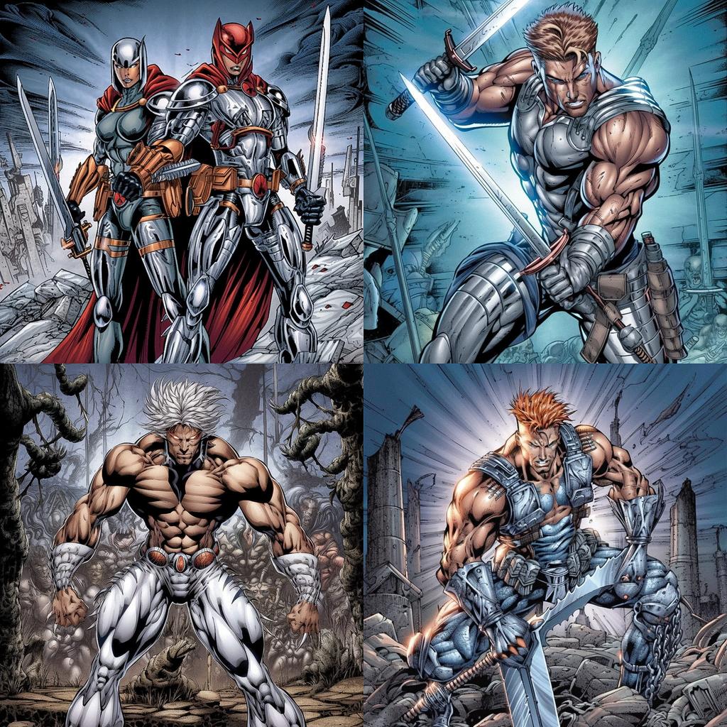 Rob Liefeld style, Midjourney V5, render 1 of 4