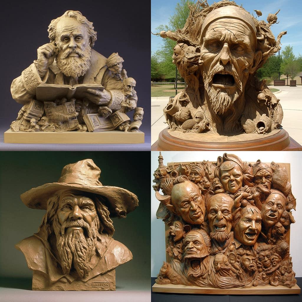 Robert Arneson style, Midjourney V5, render 1 of 4