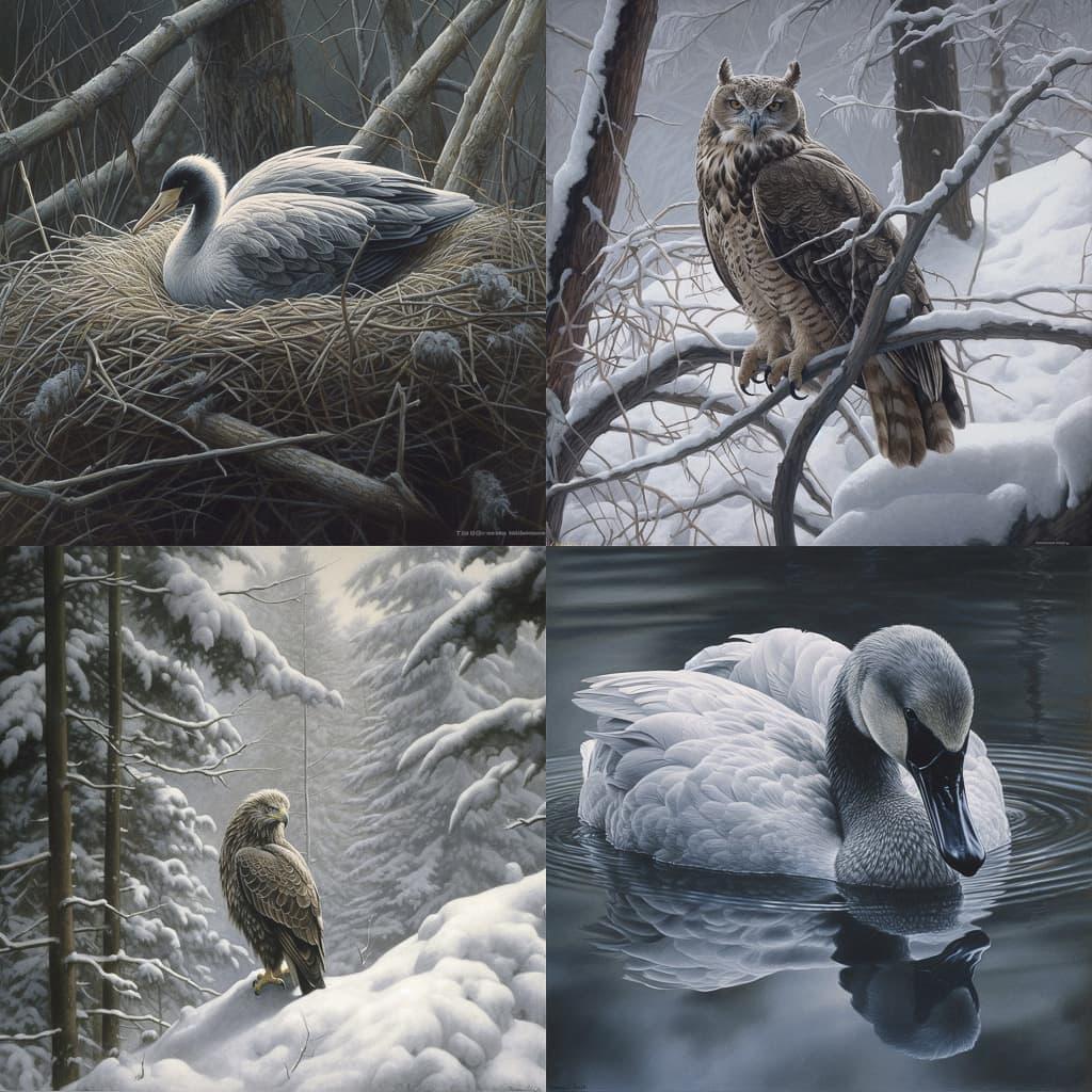 Robert Bateman style, Midjourney V5, render 1 of 4