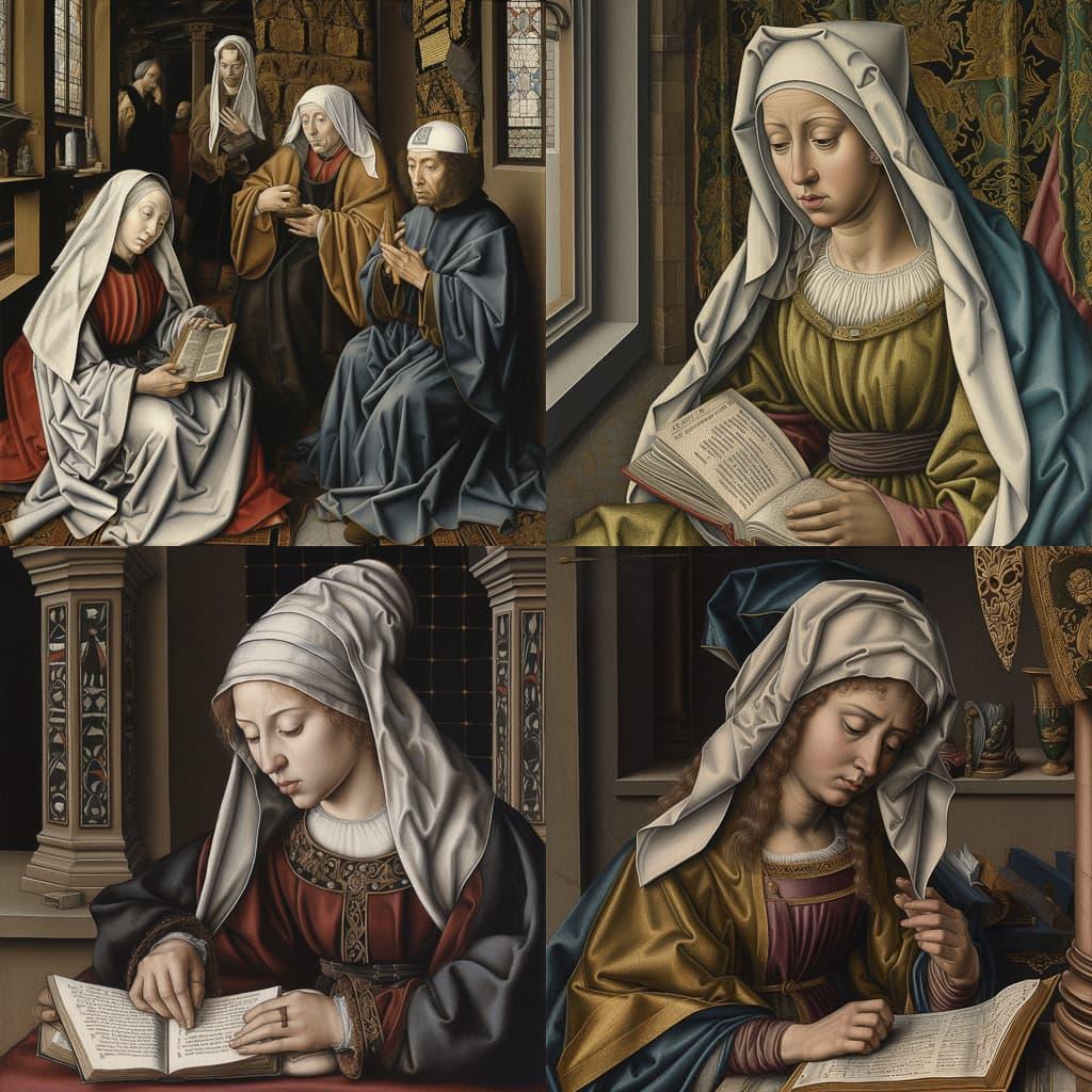 Robert Campin style, Midjourney V5, render 1 of 4