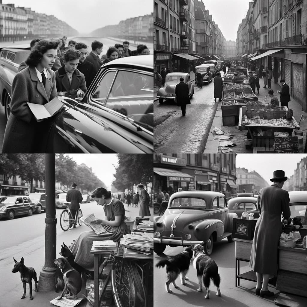 Robert Doisneau style, Midjourney V5, render 1 of 4