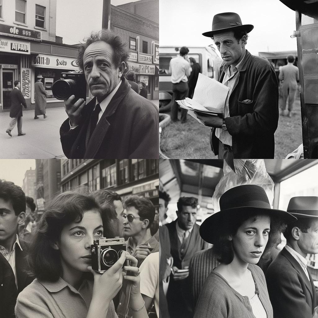 Robert Frank style, Midjourney V5, render 1 of 4