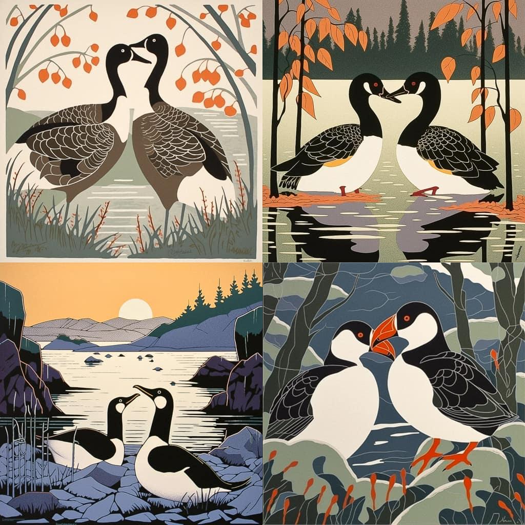Robert Gillmor style, Midjourney V5, render 1 of 4